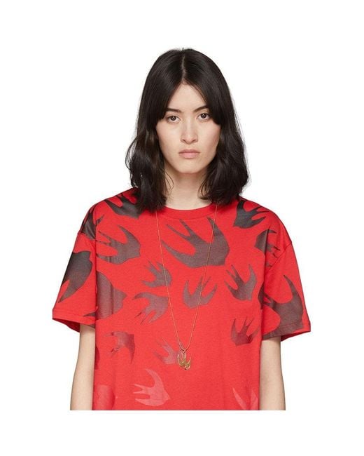 McQ Alexander McQueen Metallic Beaded Flying Swallow Necklace for men