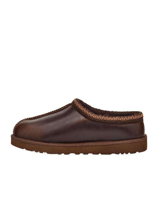 Ugg Brown Tasman Lthr Regen Slippers for men