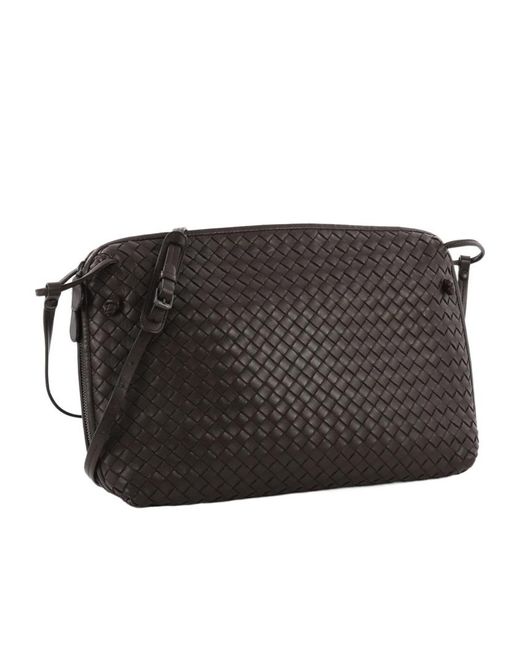 Bottega Veneta Black Knitted Cross-Body Bag