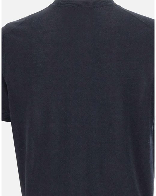 Boss Blue Nottano Short-Sleeve Knitted Sweater for men