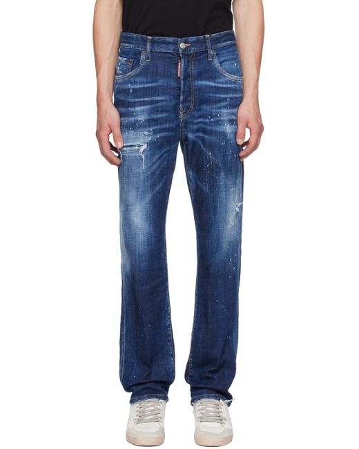 DSquared² Blue Mid-Rise Slim Jeans for men