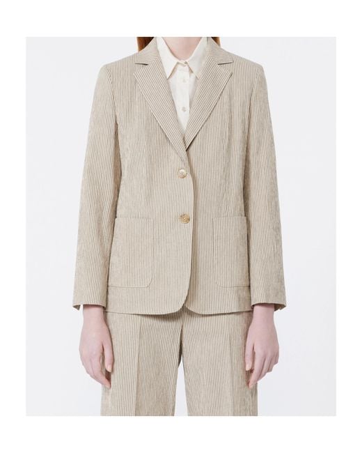 Weekend by Maxmara Natural Wkdaletta Single-Breasted Jacket