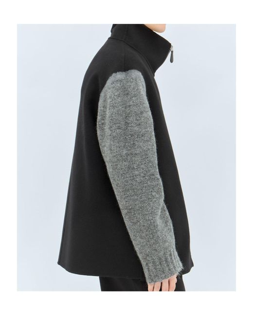 Jil Sander Black Knitted Zipped Jacket for men