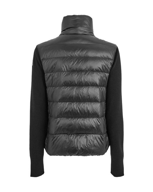 Moncler Black Padded Wool Cardigan