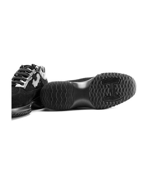 Hogan Black Interactive Lace-Up Sneakers