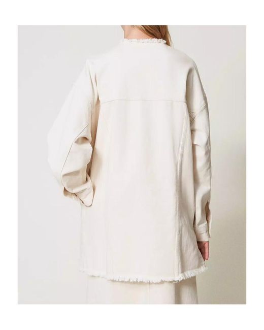 Twinset White Organic-Cotton Jacket