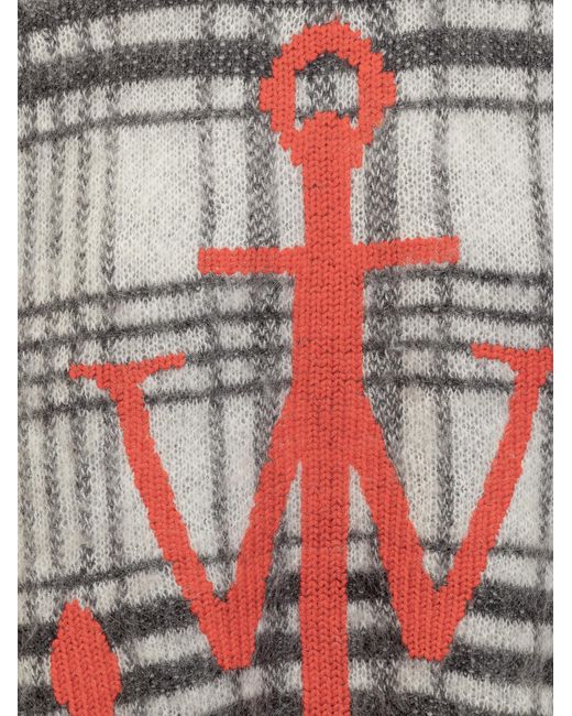 J.W. Anderson Gray Jw Anderson Logo Intarsia-Knit Checked Jumper