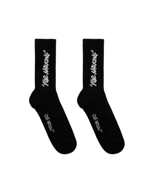 Off-White c/o Virgil Abloh Black Logo-Embroidered Socks for men