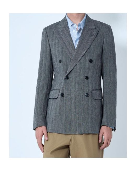 Dries Van Noten Blue Barry Oversized Double-Breasted Blazer for men