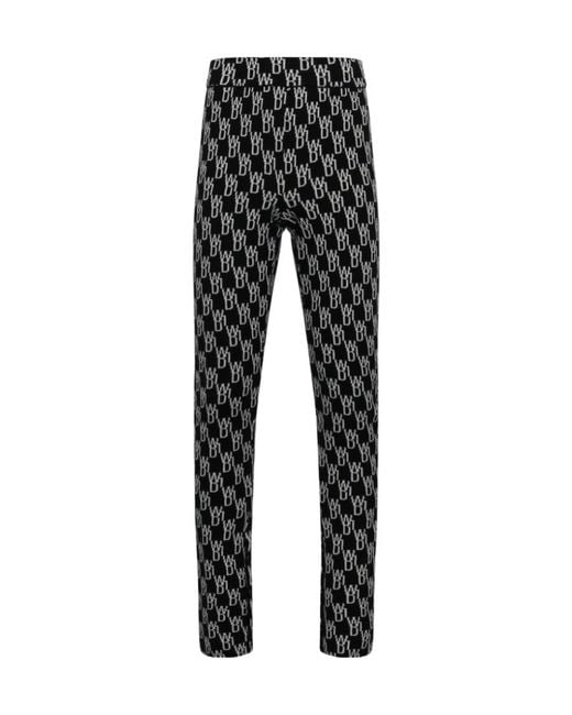 we11done Black Monogram Knitted Trousers