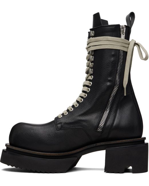 Rick Owens Black Round-Toe Ankle Boots for men