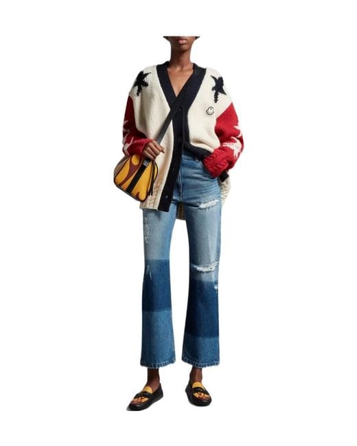 Moncler Blue X Palm Angels Straight Leg Distressed Jeans