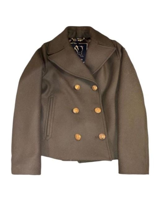 Sealup Brown Double-Breasted Short Coat