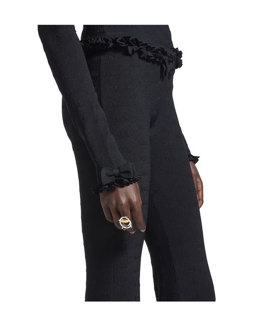 Balenciaga White Frame Oval Ring