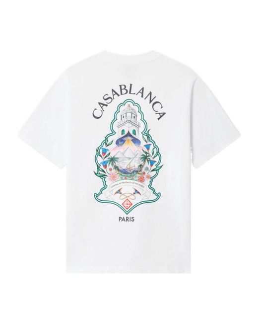 Casablanca White Cotton T-Shirt for men