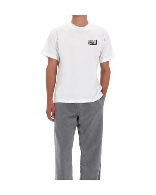 Versace White Jeans Couture Logo Patch T-Shirt for men