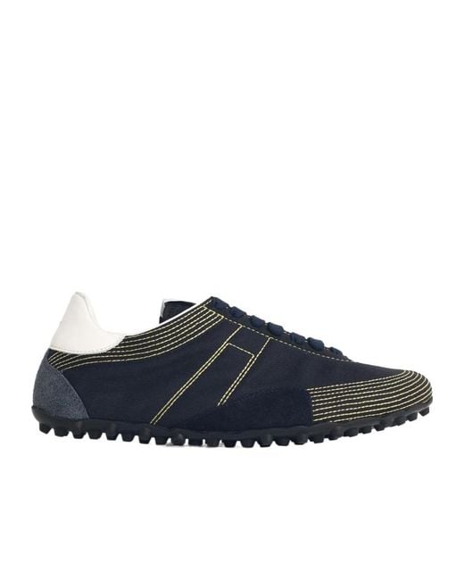 Maison Margiela Blue Sprinters Contrast-Stitch Lace-Up Sneakers for men