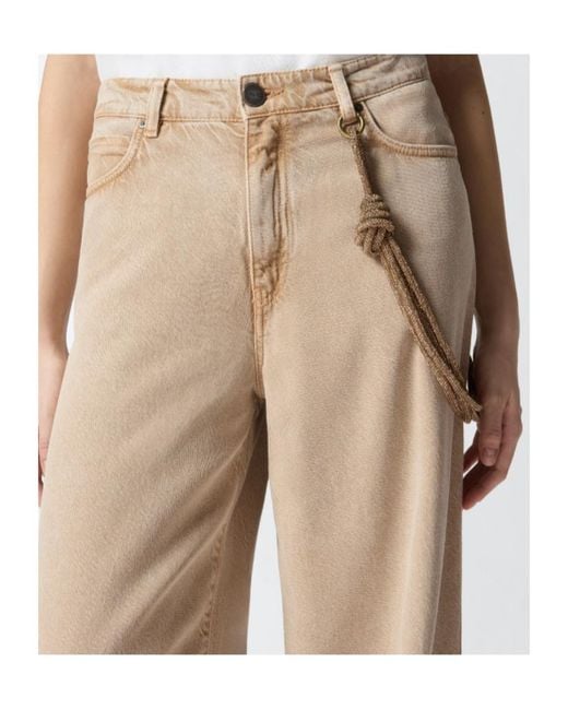 Pinko Natural Chain Detail Straight-Leg Jeans