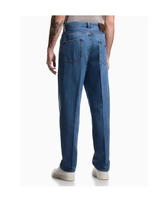 Emporio Armani Blue Tapered-Leg Jeans for men