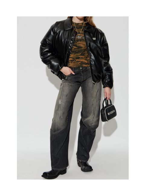 M I S B H V Black Logo Patch Casual Jacket
