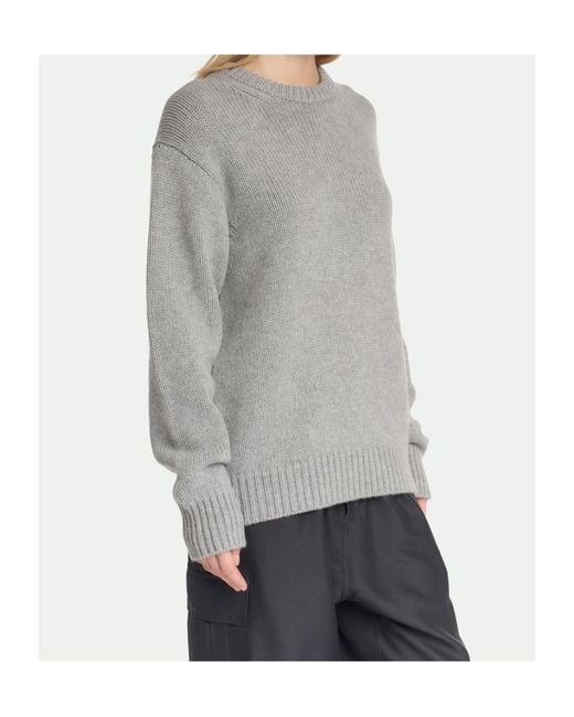 Malo Gray Ribbed-Knit Crew-Neck Sweater