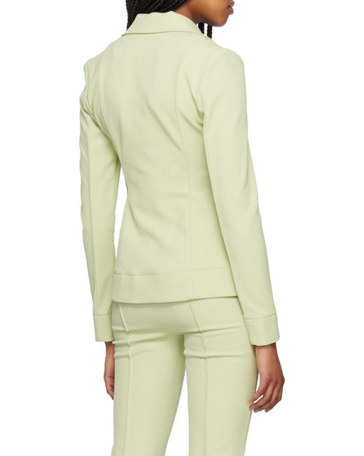 Ganni White Stretch Suiting Shirt Blazer