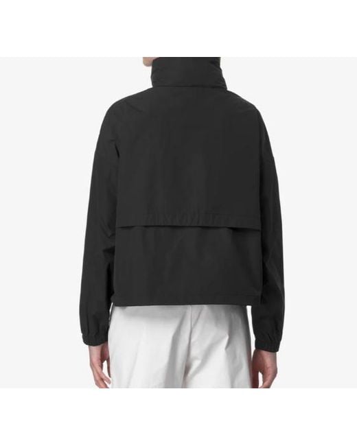 K-Way Black Foldable Hood Waterproof Hooded Jacket