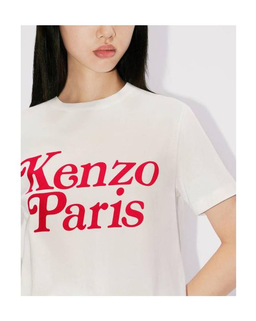 KENZO White Logo Printed Crewneck T-Shirt