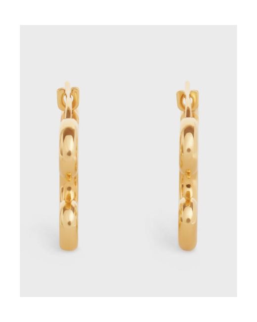 Céline Metallic Triomphe Frame Large Earrings