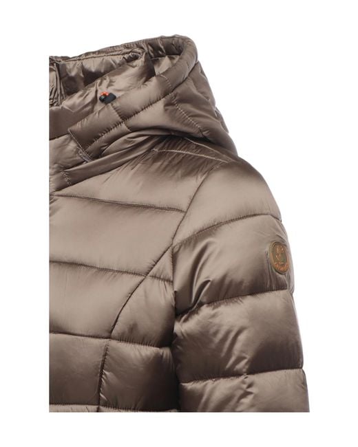 Save The Duck Gray Hooded Zip-Up Jacket