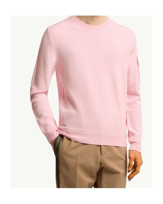 Moncler Pink Wool Sweater for men