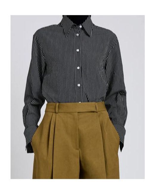 Proenza Schouler Black Lyndsey Striped Poplin Shirt