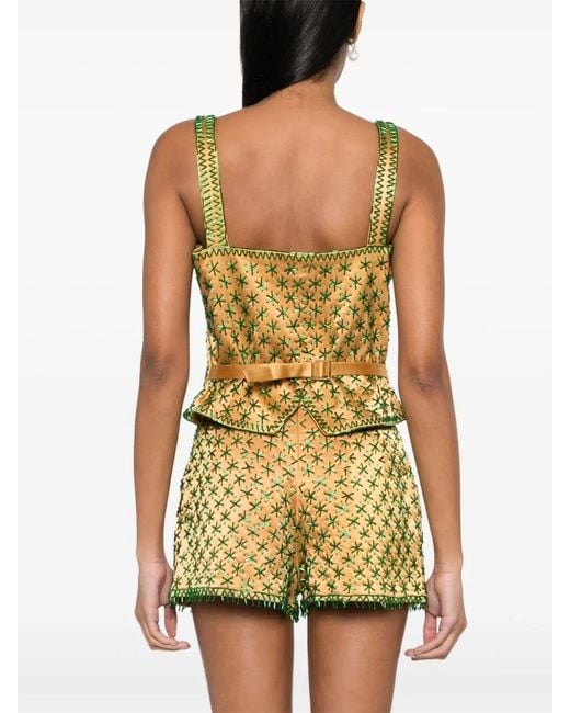 Bode Yellow Embroidery Design Vest