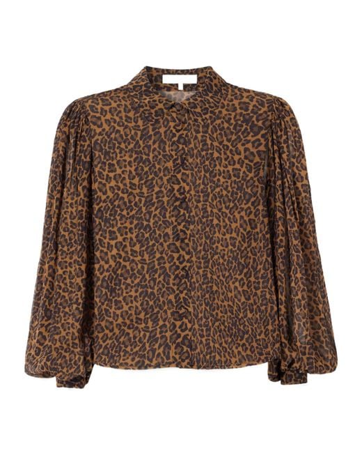 FRAME Brown Silk Blouse