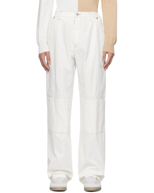 MM6 by Maison Margiela White Numeric Signature Trousers for men