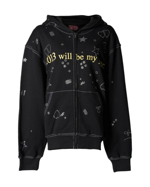 Black '2013' Hoodie by Praying on Sale