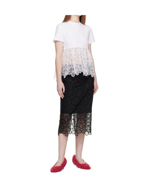 CECILIE BAHNSEN White Lace-Detail T-Shirt