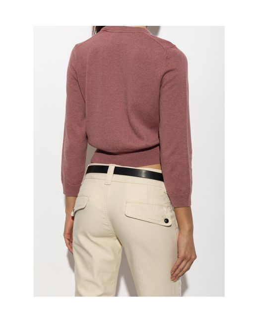 Isabel Marant Red Long-Sleeve Cardigan