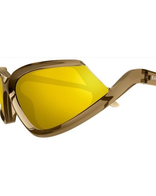 Balenciaga Yellow Eyewear Side Xpander Cat-Eye Frame Sunglasses for men