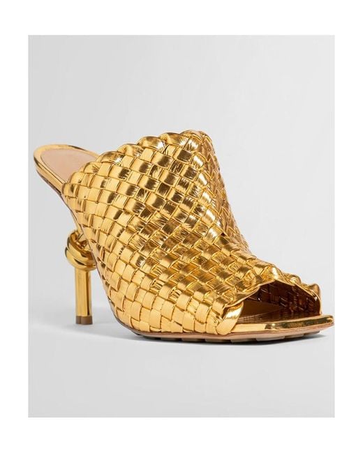 Bottega Veneta Metallic Knot Mules