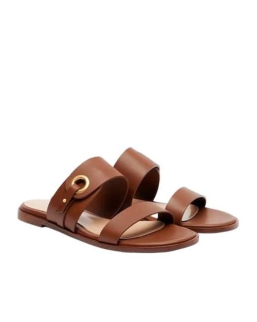 Gianvito Rossi Brown Leather Sandals