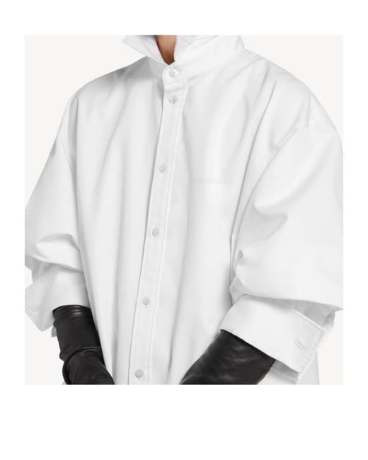Balenciaga White Maxi Train Shirt