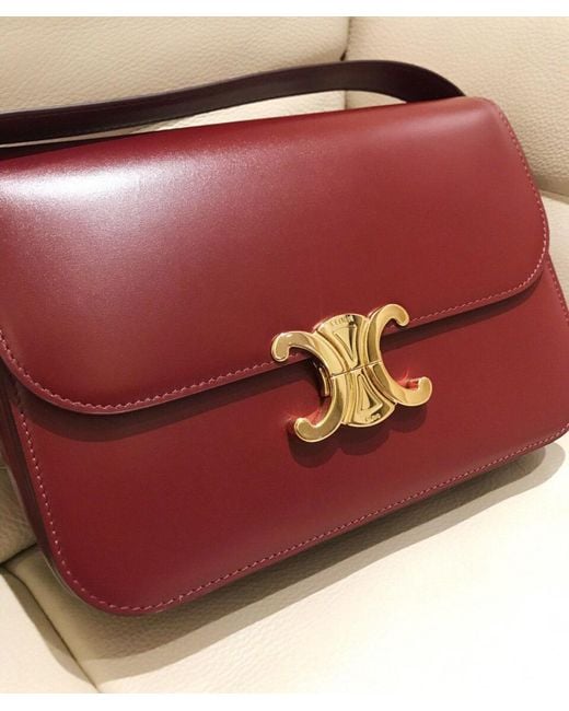 Céline Red Classique Triomphe Bag