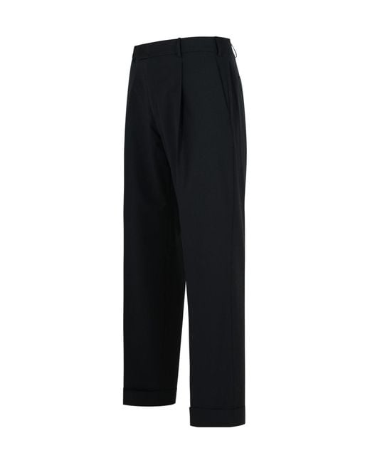 PT01 Black Cuffed Trousers for men