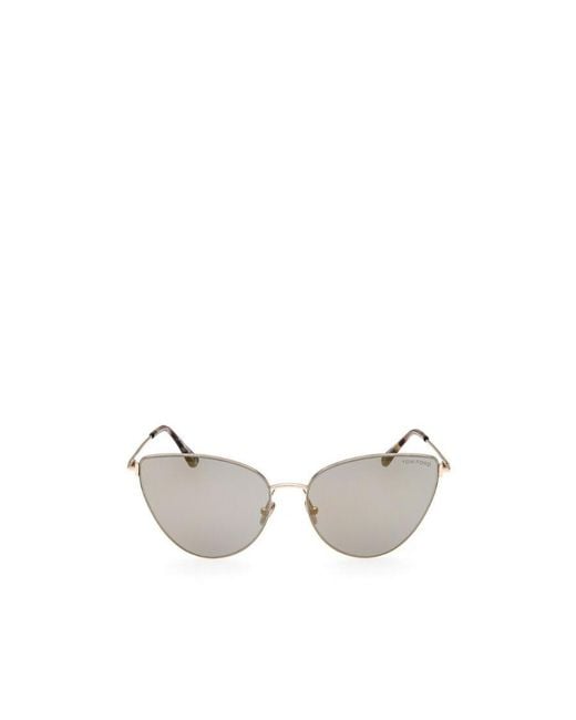 Tom Ford White Cat's Eye-Shaped Sunglasses