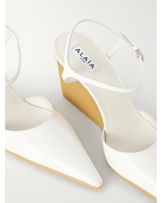 Alaïa Natural Pointed-Toe High-Heeled Sandals
