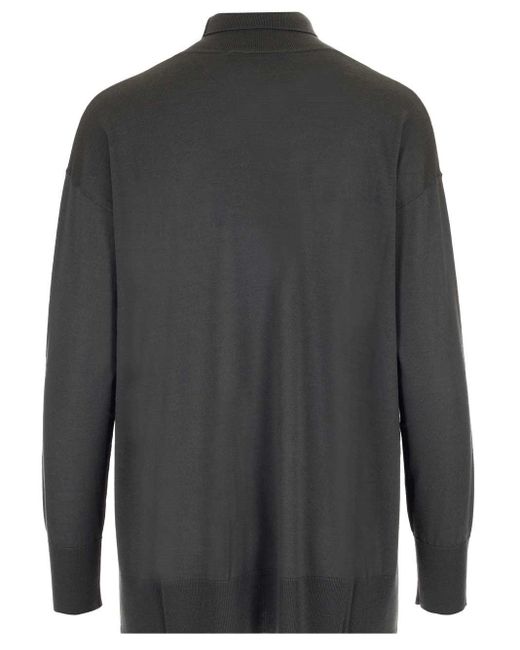 Max Mara Gray Long-Sleeved High-Neck Pullover
