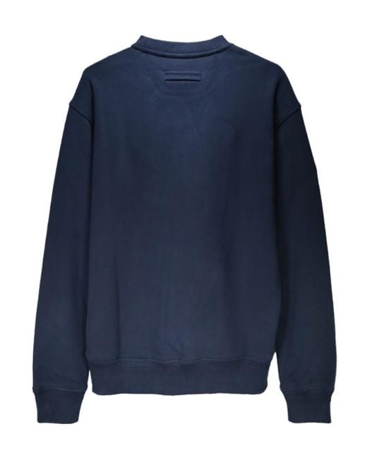 Zegna Blue Logo Rubberised Crewneck Sweatshirt for men