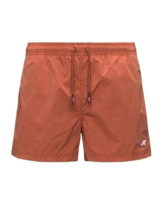 K-Way Orange Hazel Beach Swim Shorts for men