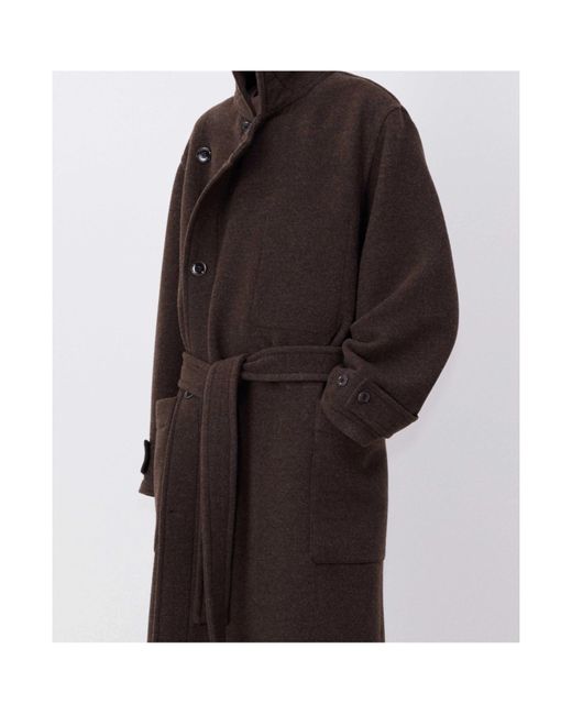 Lemaire Brown Wrapped Belted Coat for men